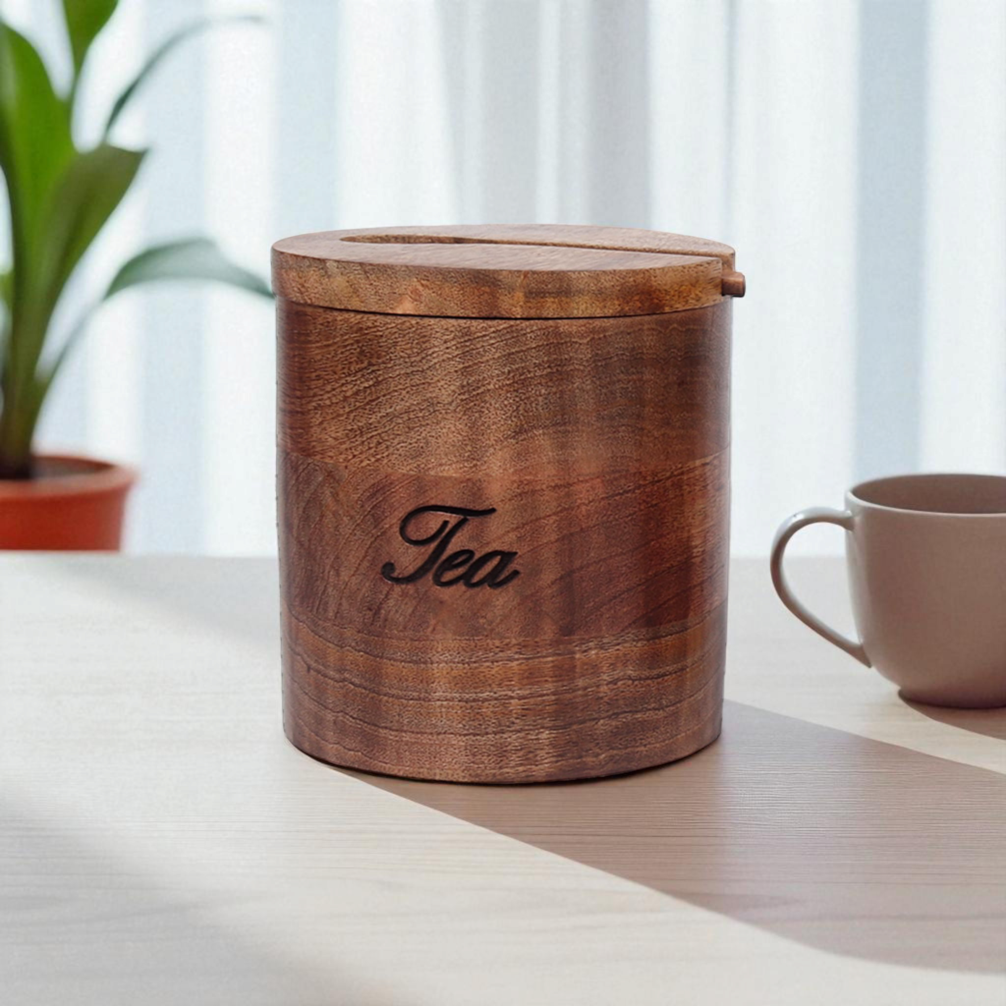 Wooden Jar for Tea Storage, Tea Storage Box, Condiment Storage ...